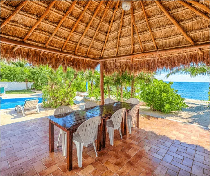 Dining under the palapa